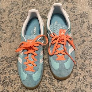Adidas Gazelle Aqua/Turquoise and Orange Trainers